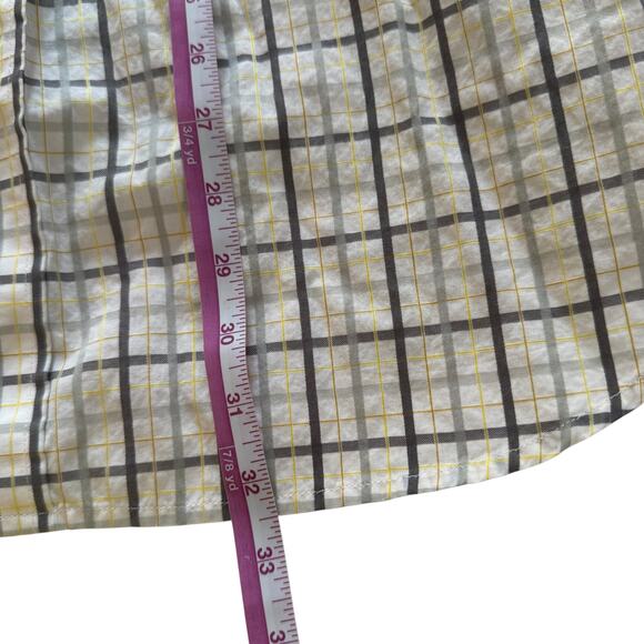 Sean John Shirt Men's XXL Beige/Black Plaid Short Sleeve Button Down Collared - Picture 9 of 9